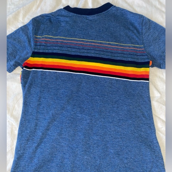 Vintage Ocean Pacific OP Juniors Size Small Striped Ringer Tee Rainbow Stripe - Picture 8 of 10